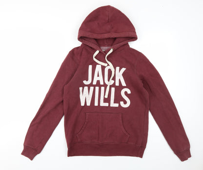 Womens UK Size 10 Jack Wills Red Pullover Hoodie