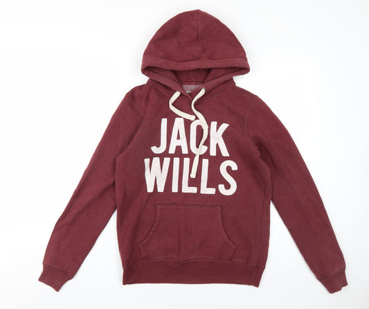 Womens UK Size 10 Jack Wills Red Pullover Hoodie