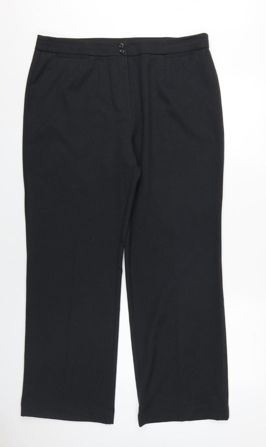 Womens UK Size 18 EWM Regular Fit Dress Pants Grey Trousers