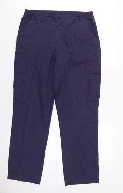 Trekmates Mens Blue Polyester Trousers Size L L32 in Regular Zip
