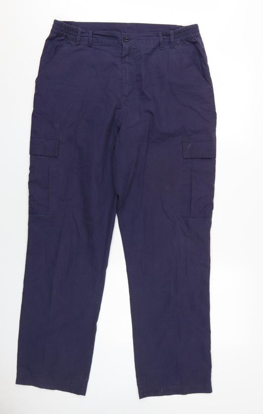 Trekmates Mens Blue Polyester Trousers Size L L32 in Regular Zip