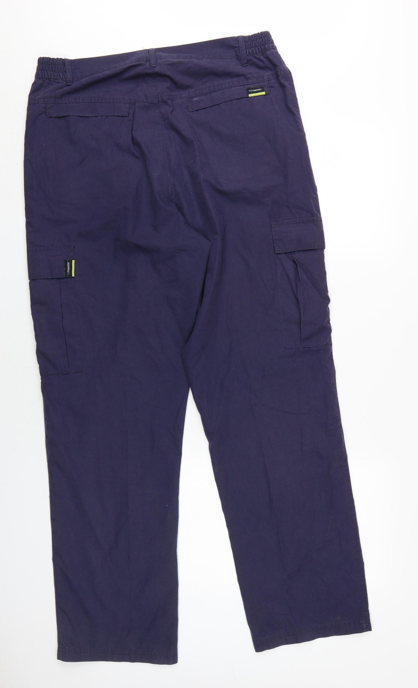 Trekmates Mens Blue Polyester Trousers Size L L32 in Regular Zip