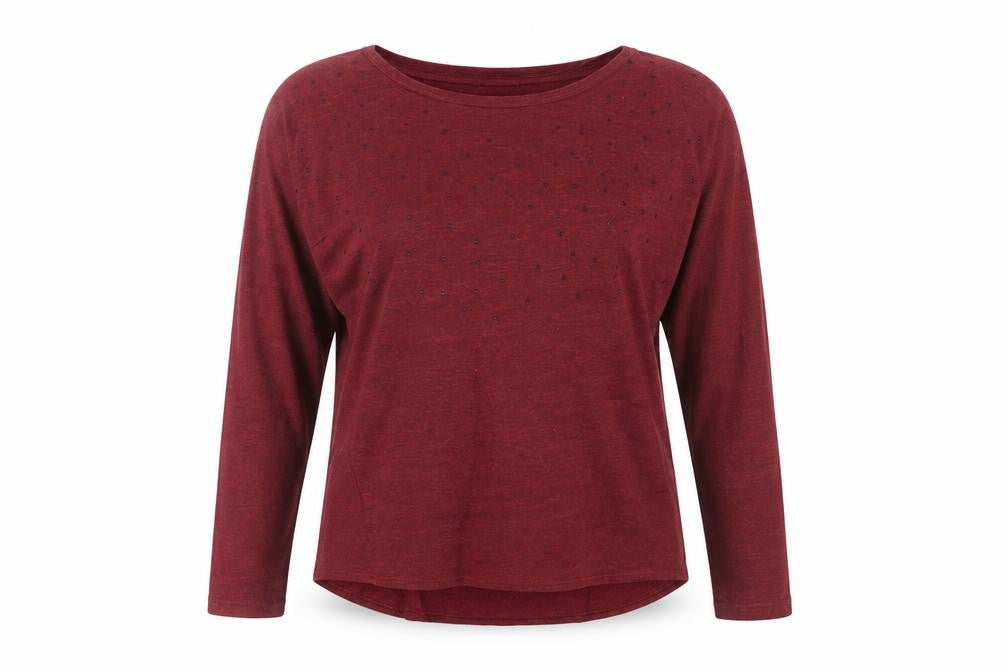 Sandwich Womens Red Polka Dot Polyester Basic T-Shirt Size L Round Neck