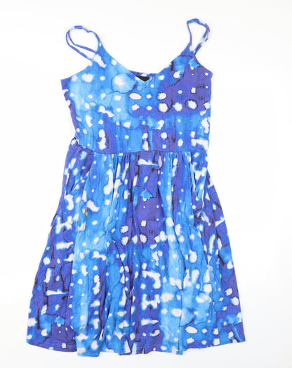 Cynthia Rowley Womens Blue Viscose A-Line Size XL V-Neck Pullover