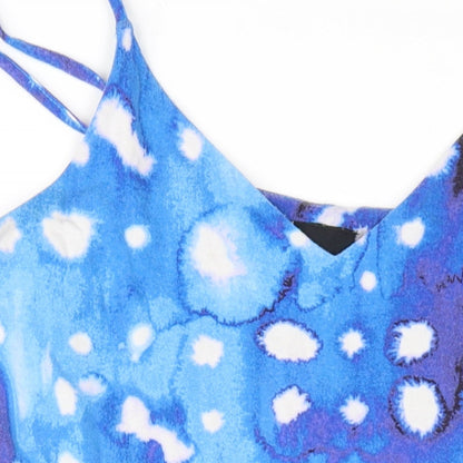 Cynthia Rowley Womens Blue Viscose A-Line Size XL V-Neck Pullover