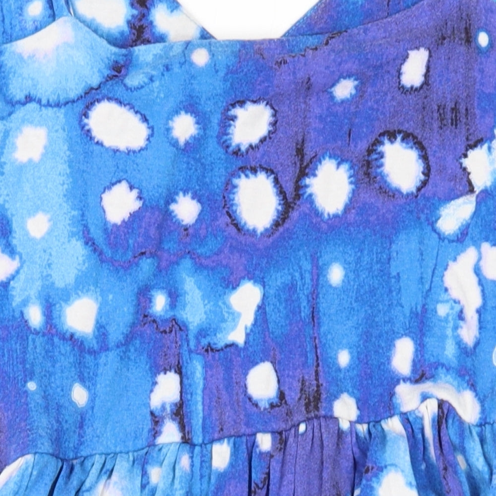 Cynthia Rowley Womens Blue Viscose A-Line Size XL V-Neck Pullover