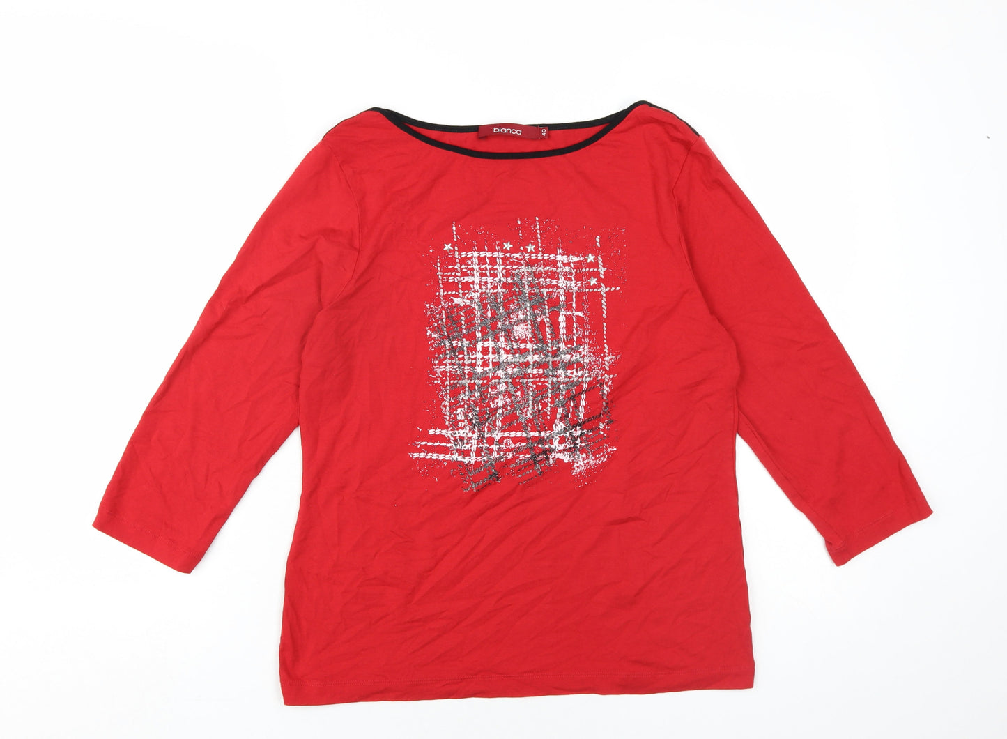 Womens UK Size 12 Bianca Red Basic T-Shirt