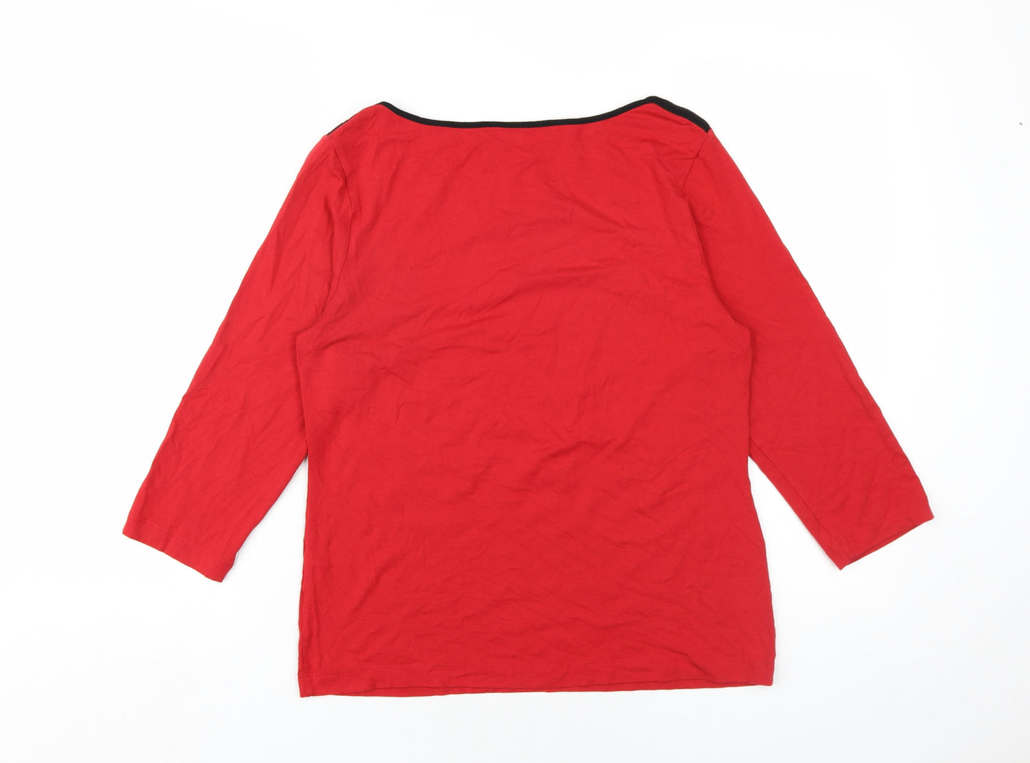 Womens UK Size 12 Bianca Red Basic T-Shirt