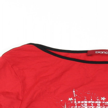 Womens UK Size 12 Bianca Red Basic T-Shirt
