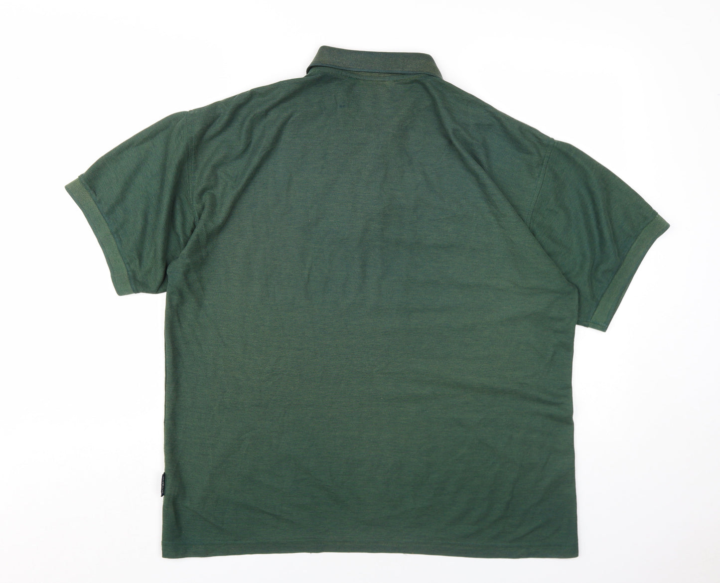 Olympus Mens Green Cotton Polo One Size Collared Button