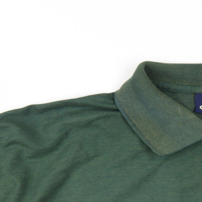Olympus Mens Green Cotton Polo One Size Collared Button