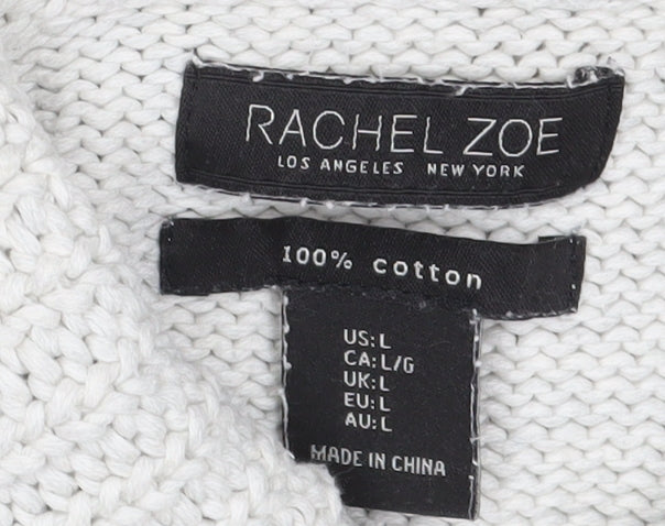 Womens UK Size L Rachel Zoe White Pullover Jumper