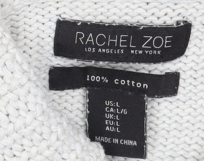 Womens UK Size L Rachel Zoe White Pullover Jumper