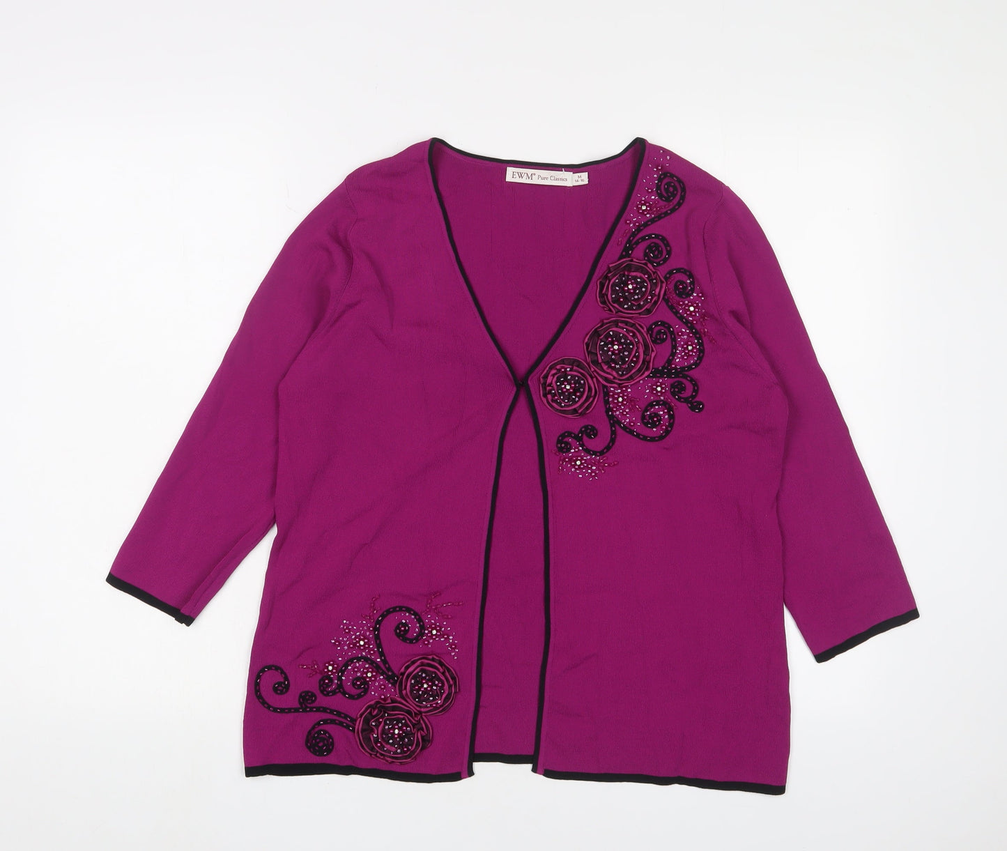 Womens UK Size M EWM Pure Classics Purple Cardigan Jumper