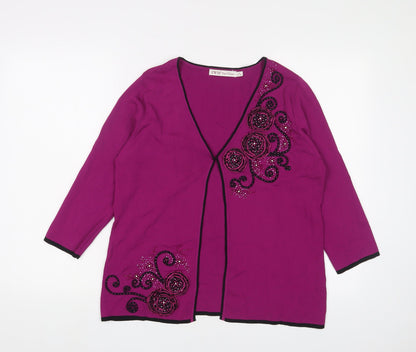 Womens UK Size M EWM Pure Classics Purple Cardigan Jumper