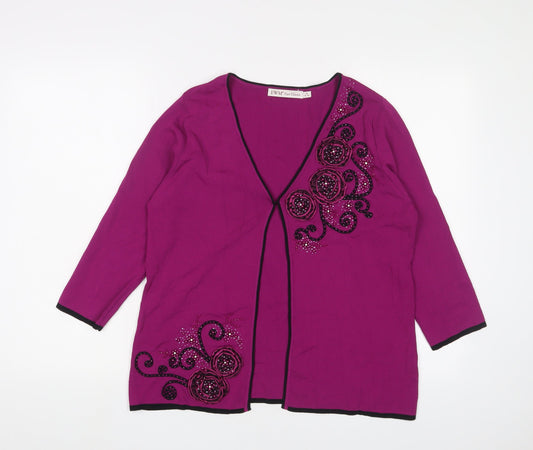 Womens UK Size M EWM Pure Classics Purple Cardigan Jumper