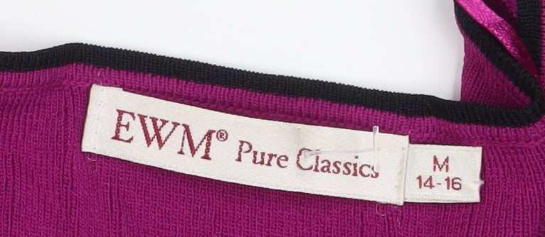 Womens UK Size M EWM Pure Classics Purple Cardigan Jumper