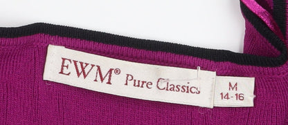 Womens UK Size M EWM Pure Classics Purple Cardigan Jumper