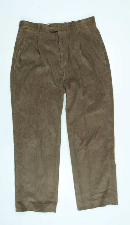 Jolliman Men's Brown Corduroy Trousers - Size 34 Regular