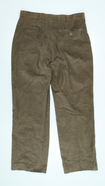 Jolliman Men's Brown Corduroy Trousers - Size 34 Regular
