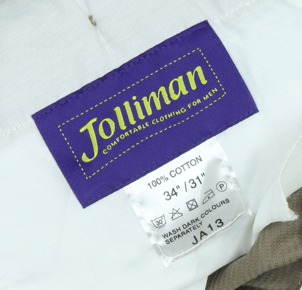 Jolliman Men's Brown Corduroy Trousers - Size 34 Regular