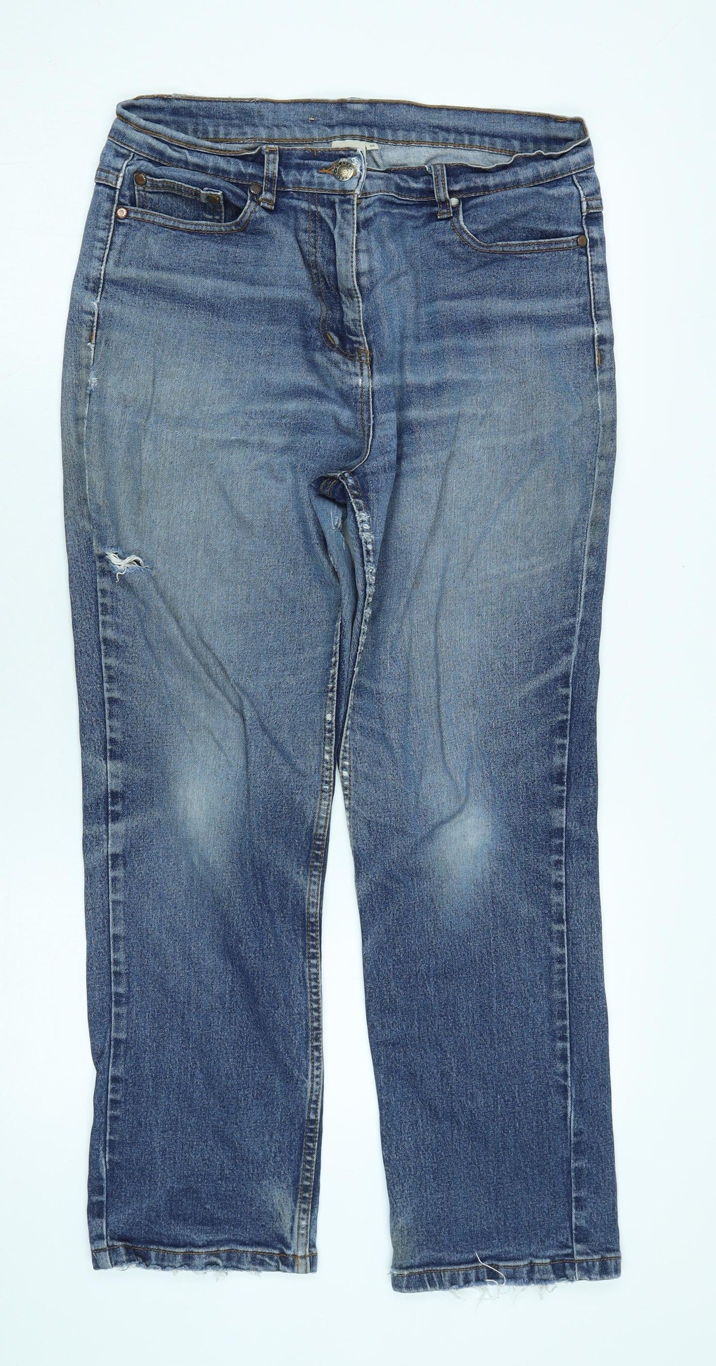 Cotton Traders Men's Blue Straight Leg Jeans Size L