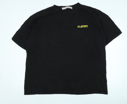 Playboy by Missguided Black Unisex T-Shirt in Size L