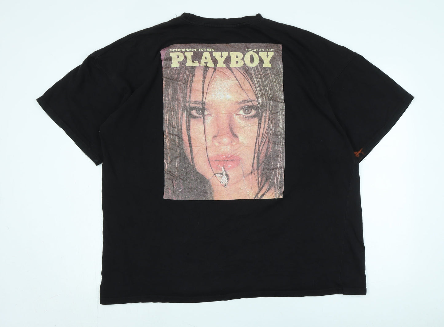Playboy by Missguided Black Unisex T-Shirt in Size L
