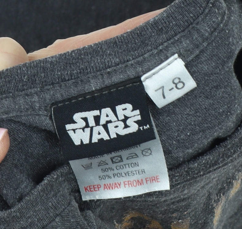 Star Wars Boys Grey Mandalorian T-Shirt 7-8 Years