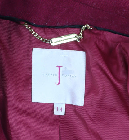 Womens UK Size 14 Jasper Conran Red Overcoat