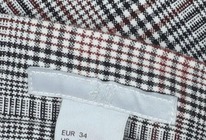 H&M Women's Multicoloured Check Pencil Skirt Size 6