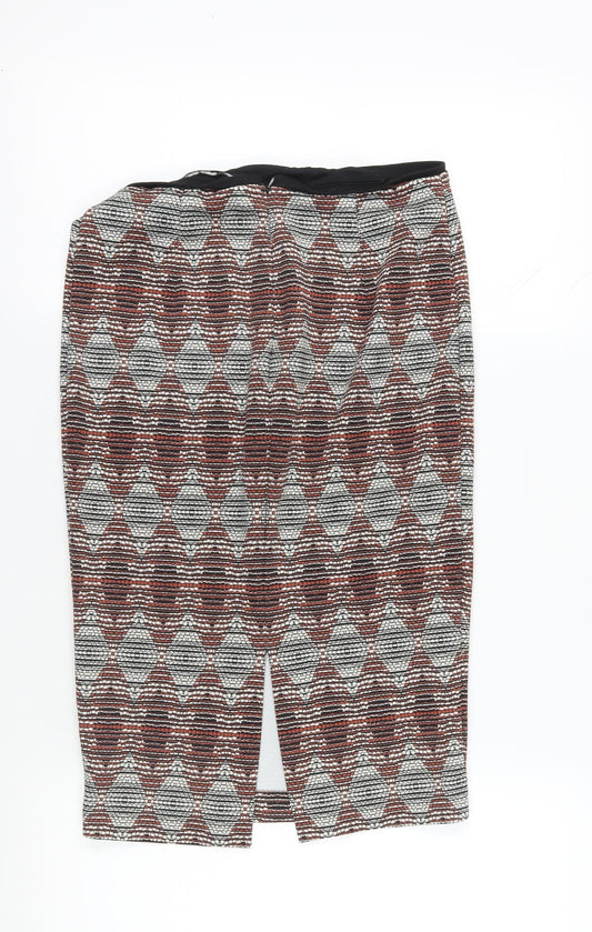 Marks and Spencer Geometric Pencil Skirt, Size 10, Multicoloured