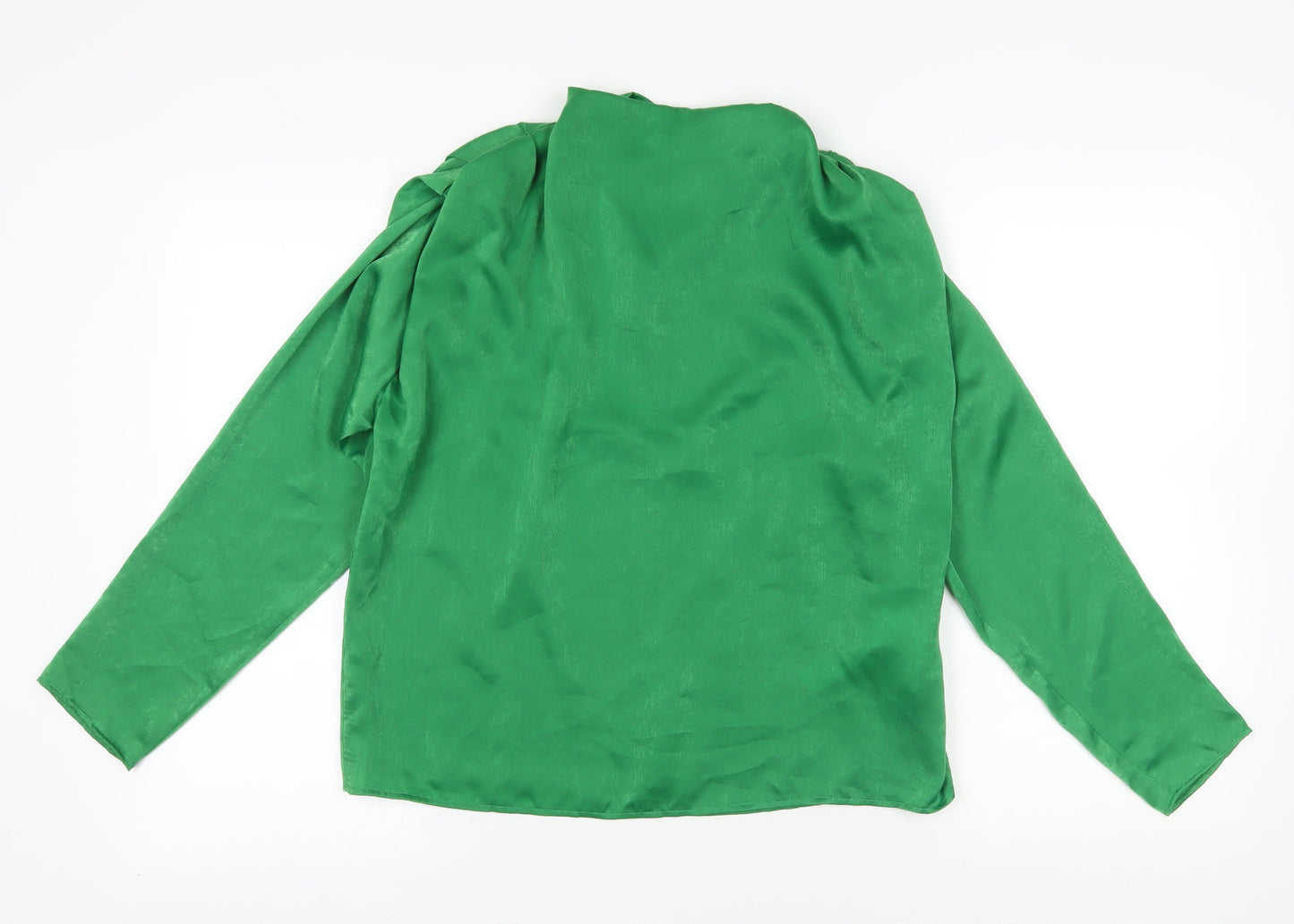 Womens UK Size M Zara Green Basic Blouse