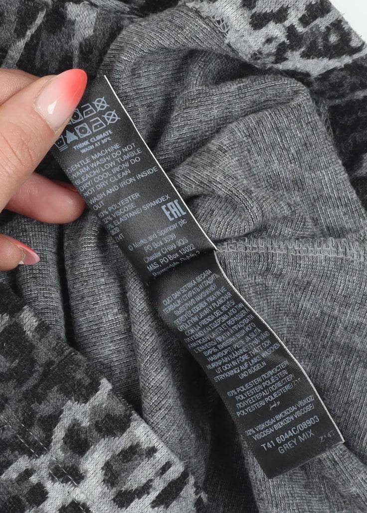 Womens UK Size 12 Marks and Spencer Grey Basic Blouse