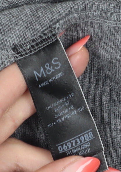 Womens UK Size 12 Marks and Spencer Grey Basic Blouse