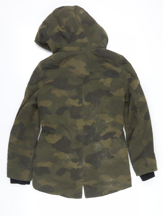 Womens UK Size 6 H&M Green Parka Coat