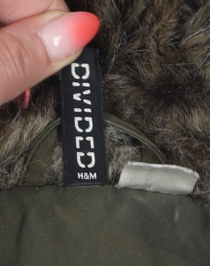 Womens UK Size 6 H&M Green Parka Coat