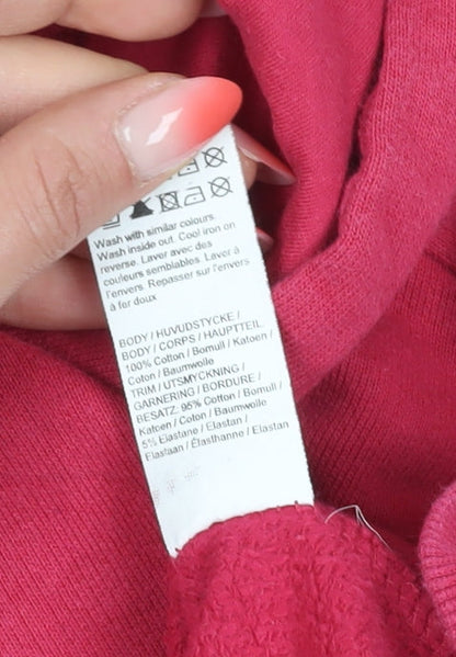 River Island Women’s Pink Pullover Hoodie, Size L
