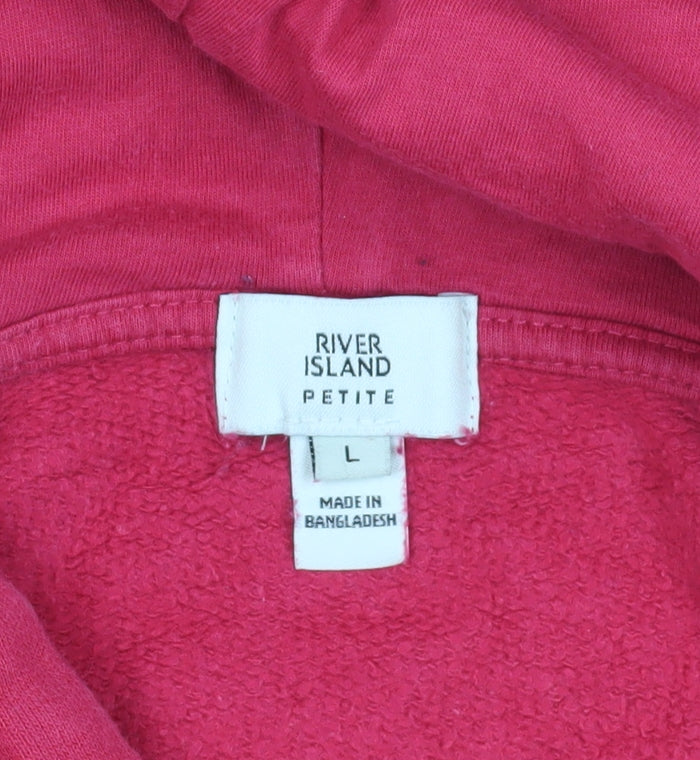 River Island Women’s Pink Pullover Hoodie, Size L