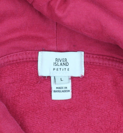 River Island Women’s Pink Pullover Hoodie, Size L