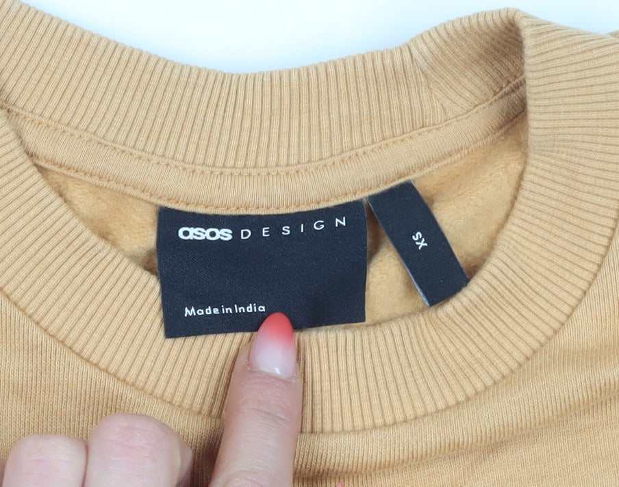 Womens UK Size XS ASOS DESIGN Beige Pullover Sweatshirt