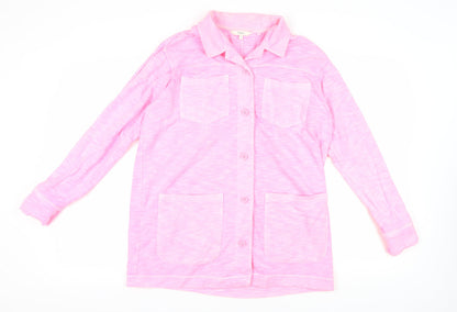 Womens UK Size 14 NEXT Pink Basic Button-Up