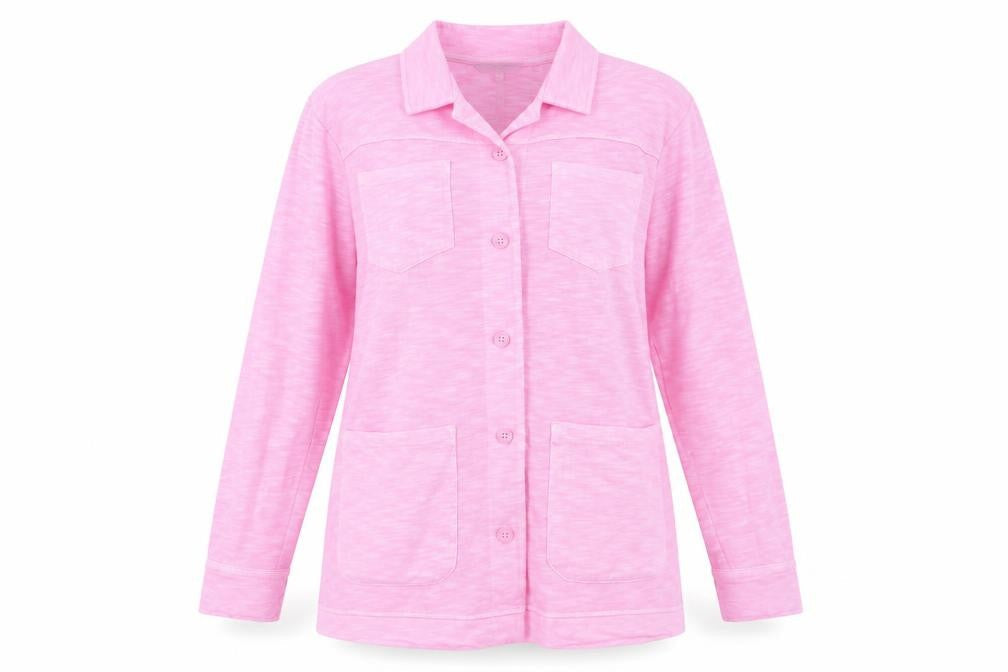 Womens UK Size 14 NEXT Pink Basic Button-Up