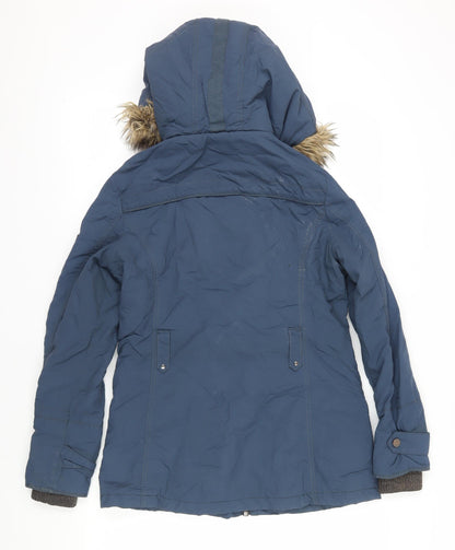 Womens UK Size 10 NEXT Blue Parka Coat