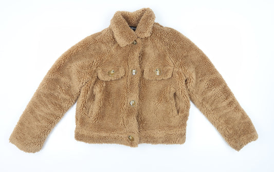 Missguided Women's Beige Bomber Jacket Size 8