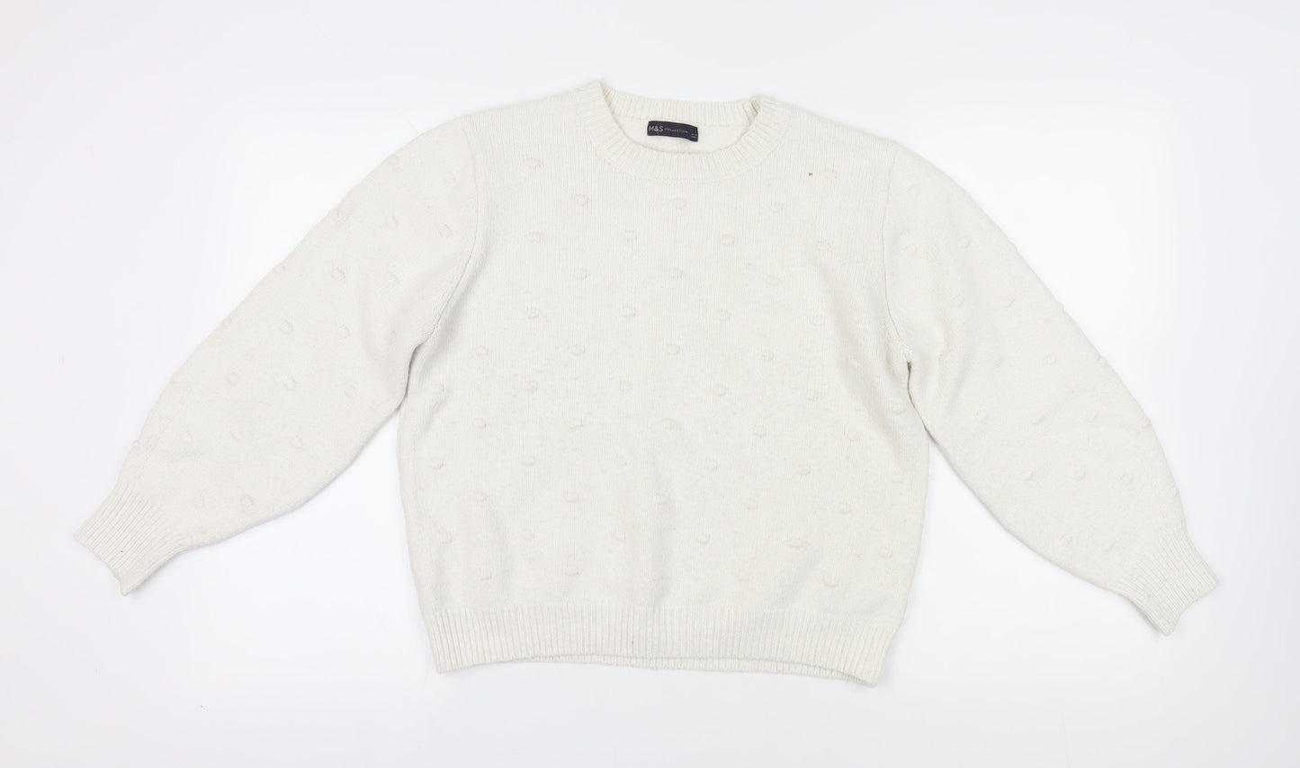 Womens UK Size L Marks and Spencer Ivory Jumper Jumper