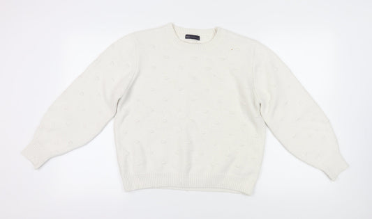 Womens UK Size L Marks and Spencer Ivory Jumper Jumper