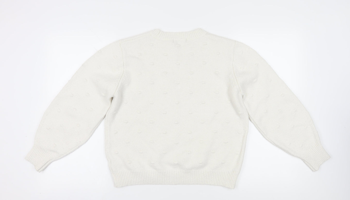 Womens UK Size L Marks and Spencer Ivory Jumper Jumper