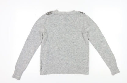 Womens UK Size S Oasis Grey Pullover Jumper