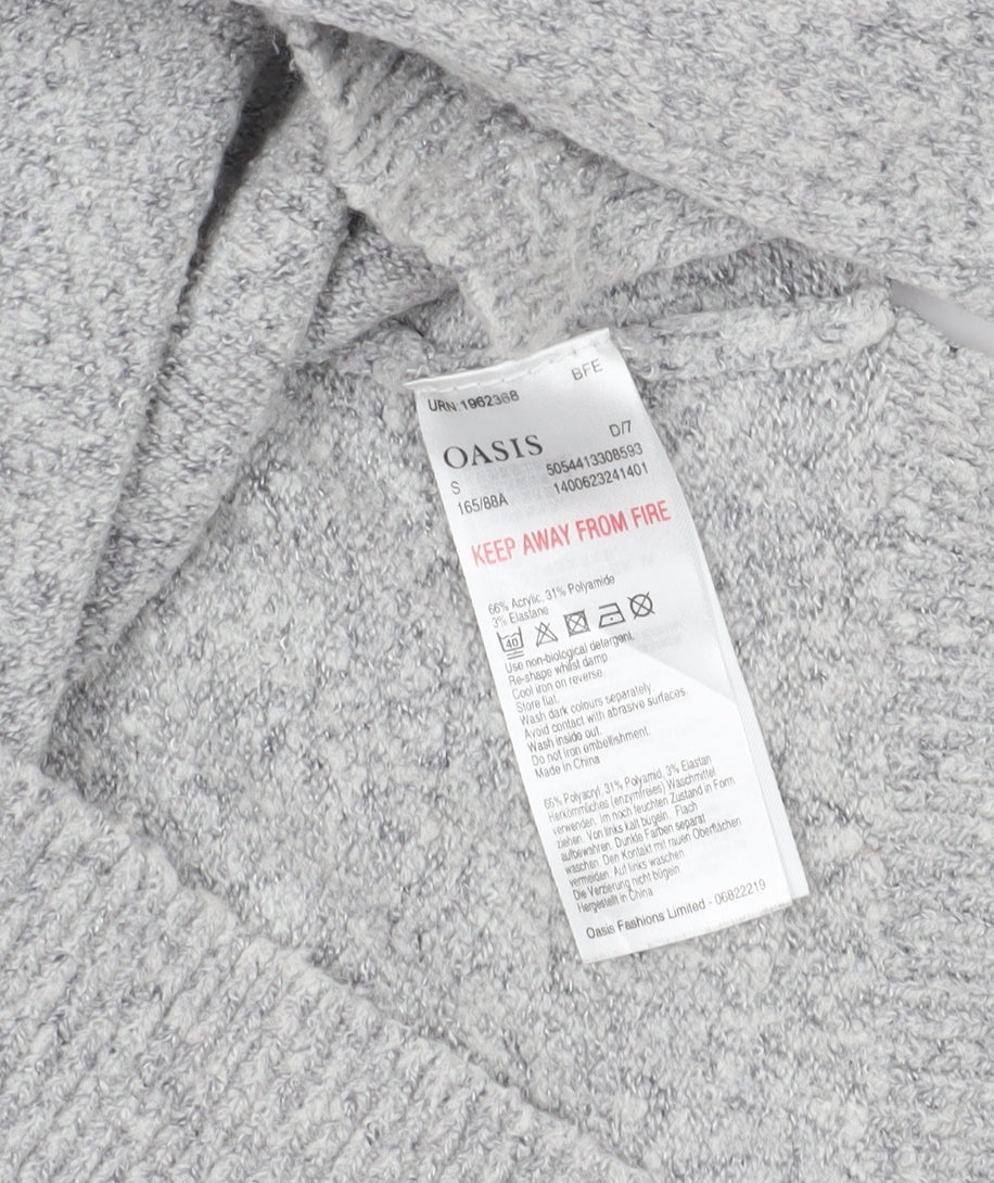 Womens UK Size S Oasis Grey Pullover Jumper